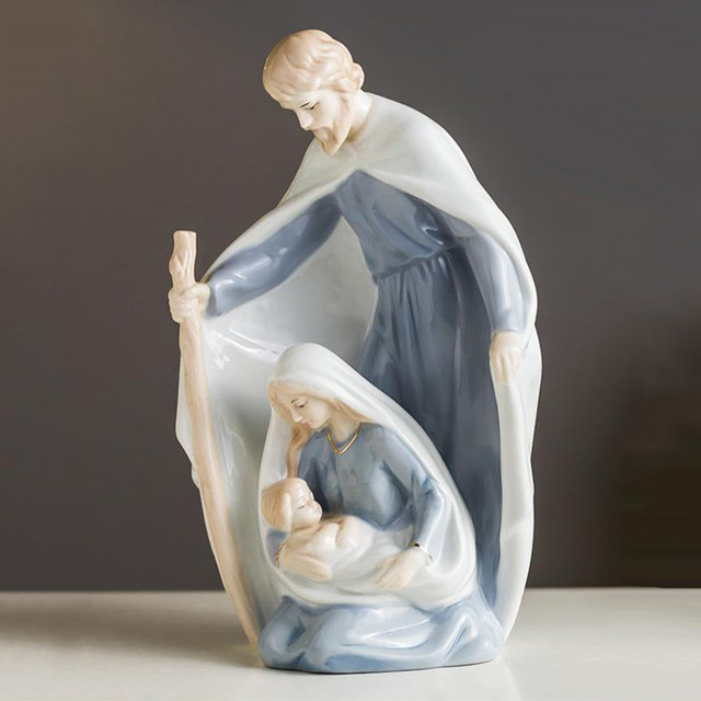 Jolie Figurine blanche d'ange, Statue de la famille, saint jésus,  marie-marie, pour bureau, Sculpture - AliExpress