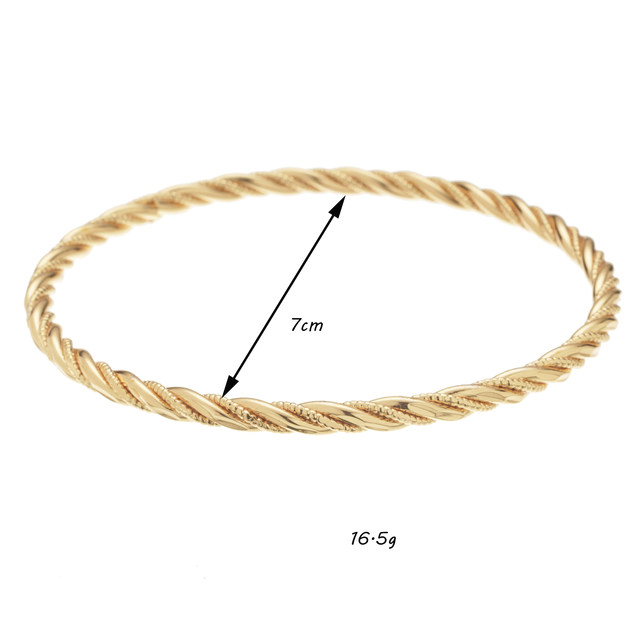 Twisted Design Slim Hand Bangles for Women Plating Gold Layered