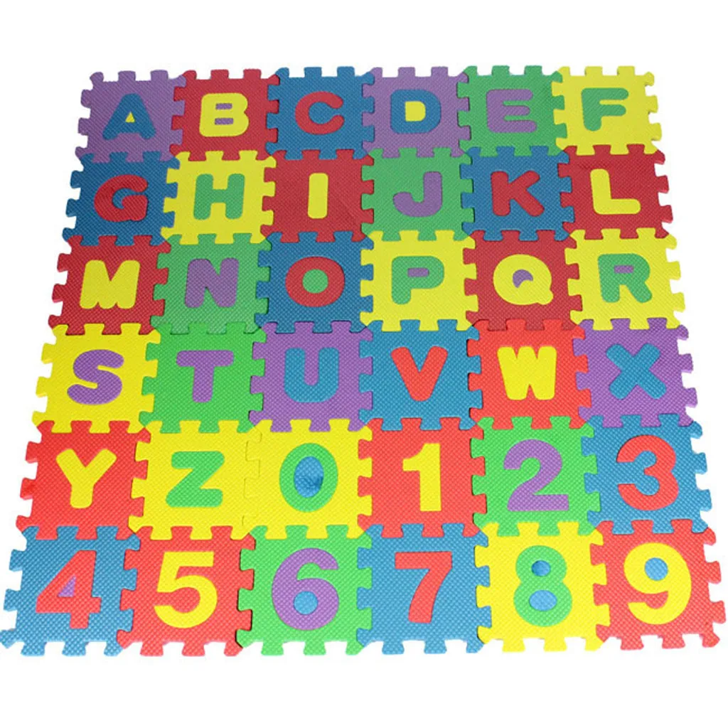 36Pc Light Color Toy Foam Floor Alphabet & Number Puzzle Mat For Kid SK 