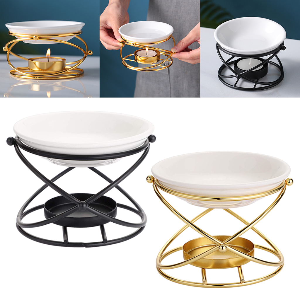 Metal Essential Oil Diffuser European Style Aroma Burner Tea Aromatherapy Candle Light Holder Decoration For Spa Home