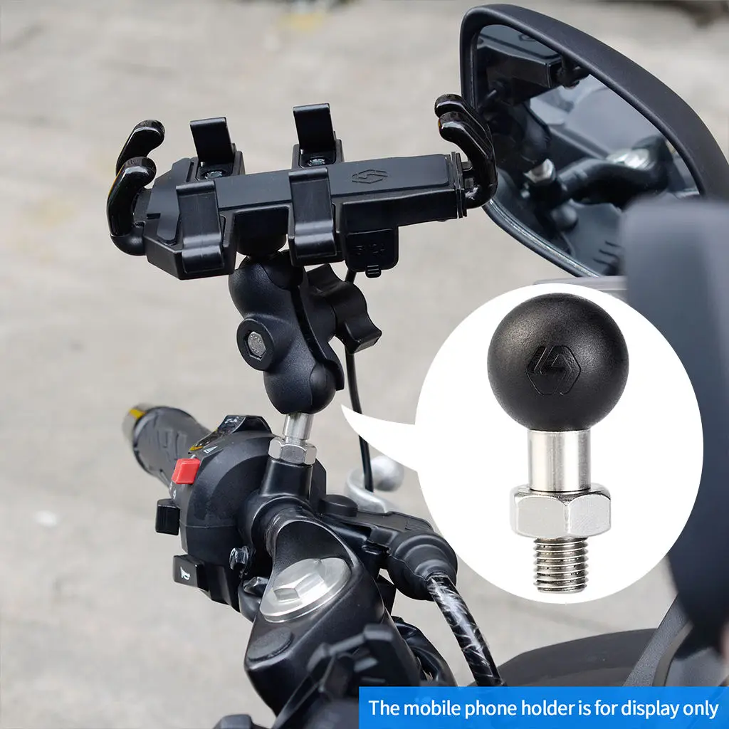 Motorcycle Bolt Ball Adapter Motorcycle Handlebar Clamp Base Fit for Rearview Mirror
