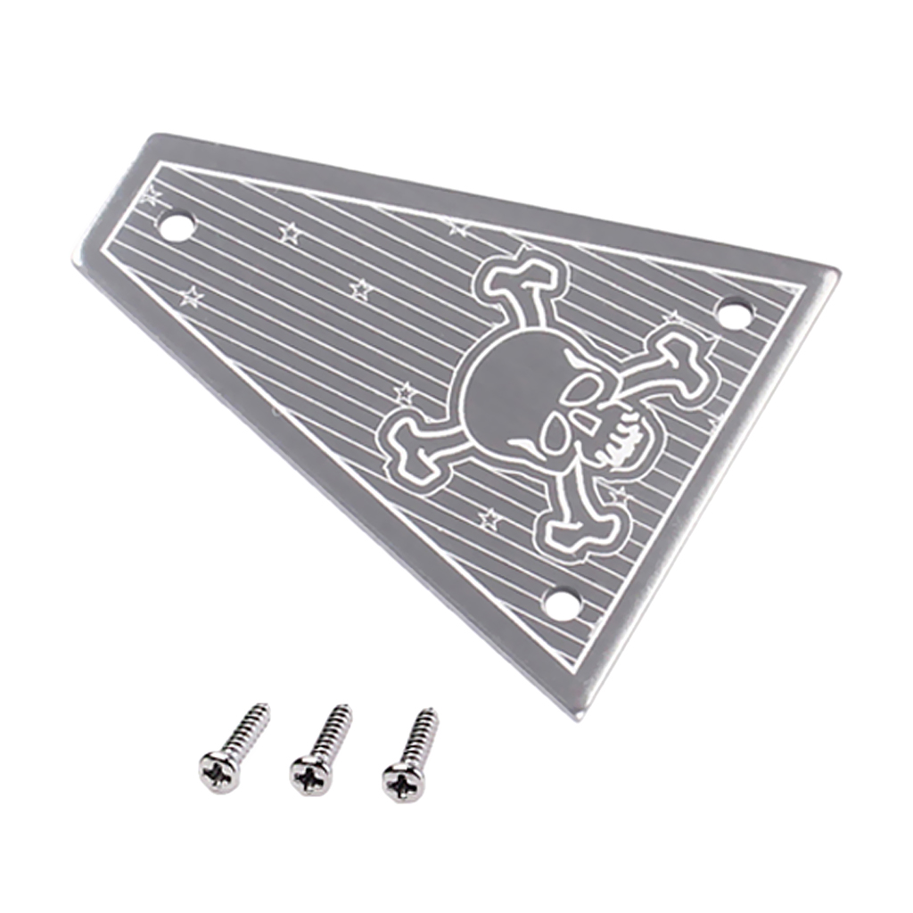 Triangle Skull Head Electric Guitar  Rod Cover Plate w/ Screws Set