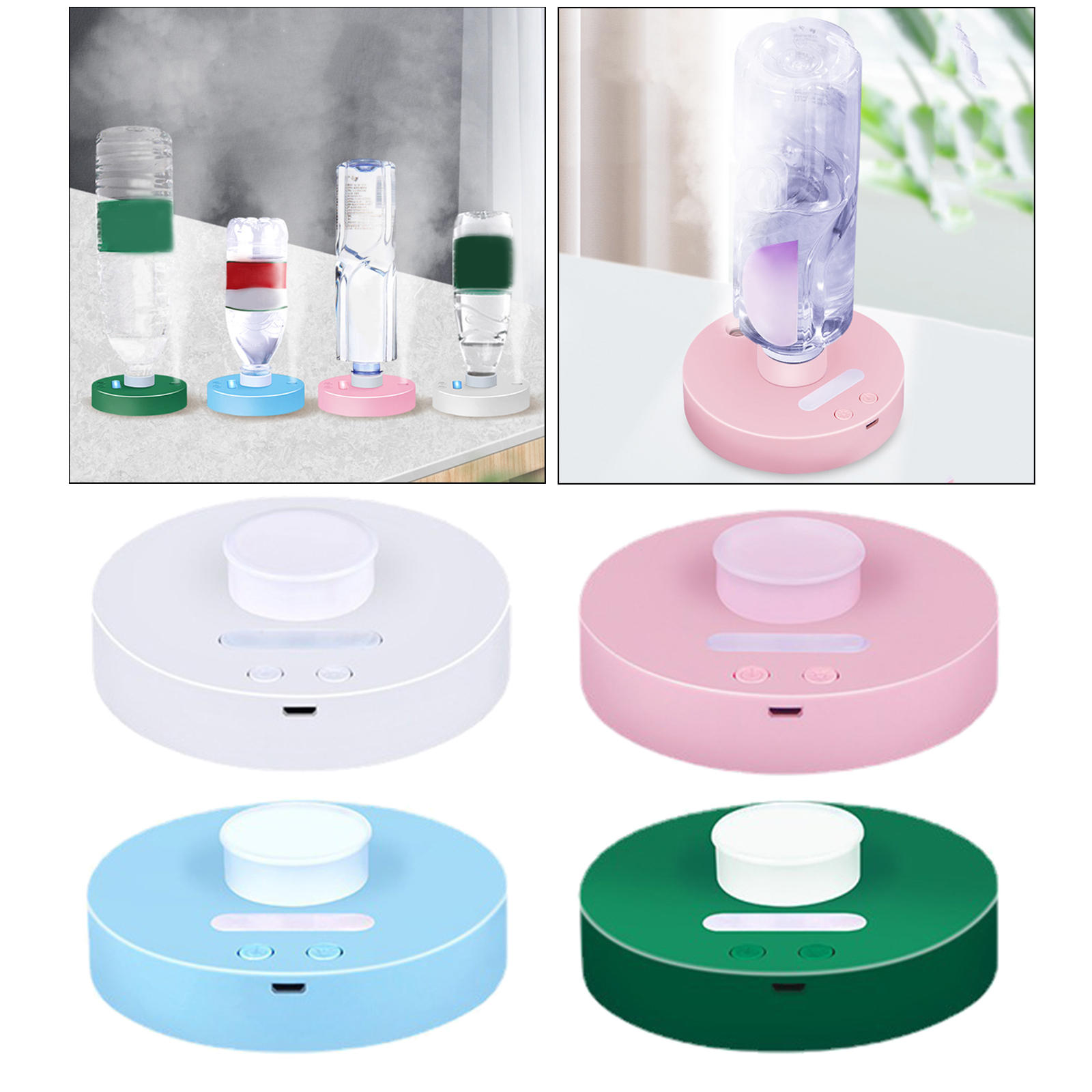 Mini Portable Mineral Water Bottle Humidifier,Air Diffuser Mist Maker for Essential Oil Diffuser Desktop Fogger