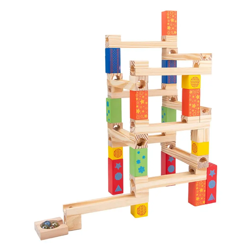 53Pcs/Set Geometric Shape Stack Block Children`s Educational Assembled DIY