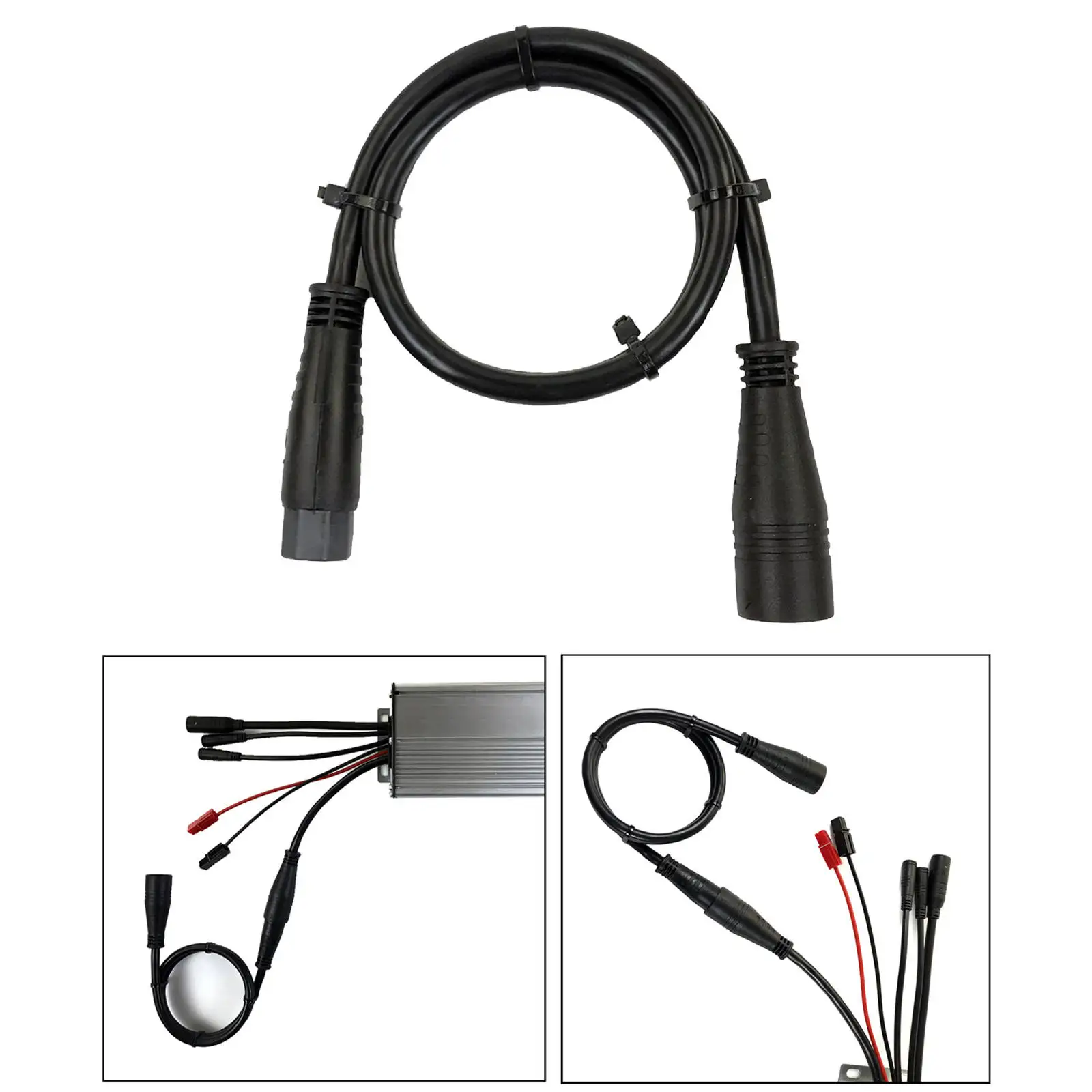 3-Pin Motor Extension Cable Female to Male 60cm Electric Bike Motor Cables for E Bike Electric Bicycle Accessories 1000W Motor