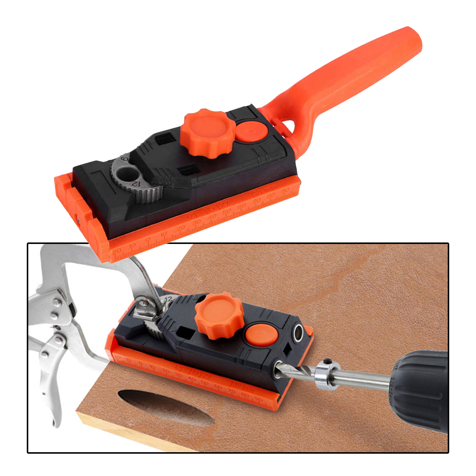 Pocket Hole Clamp Jig Angle Drill Guide Kit Hole Punch Positioner Drill For DIY Woodworking