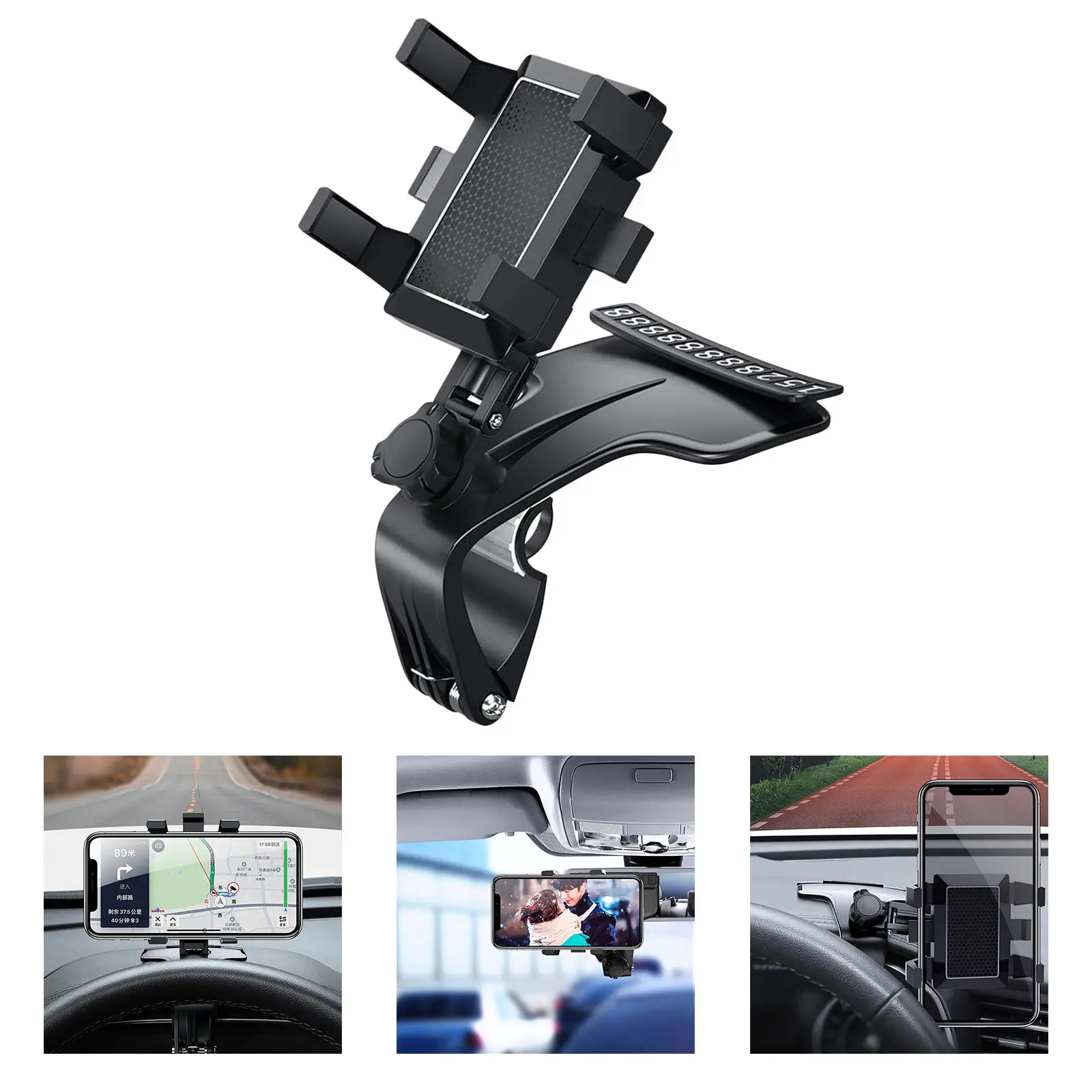 Multifunctional 360 Rotating Car Mobile Phone Holder Stand Bracket Clip