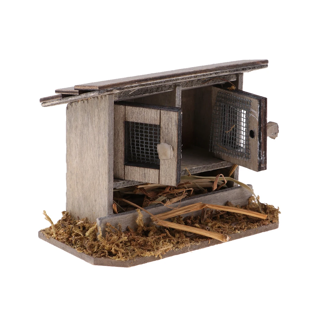 Miniature Dollhouse FAIRY GARDEN Furniture ~ Wood Wooden Chicken Coop ~ NEW 