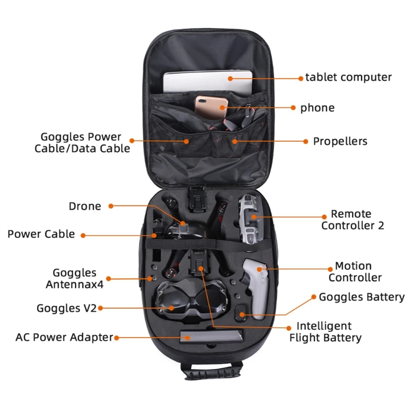 bolsa de ombro mochila prova dwaterproof água para fpv combo drone mirrorless compartimento