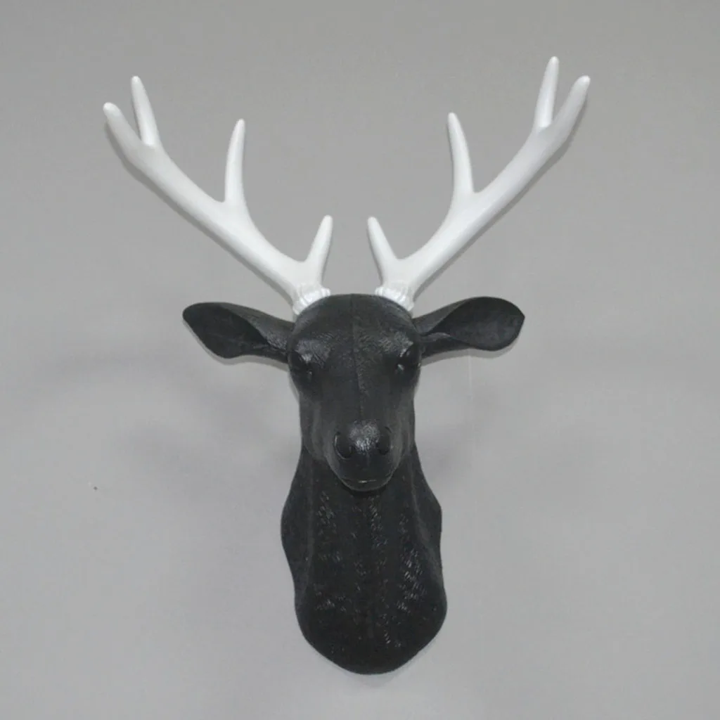 Big Home Decor Accessories 3D Deer Statue Animal Figurine Wall Decoration Sculpture Ornament Wedding Decorations