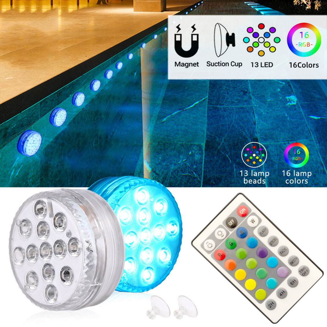 Subaquática para Tanque de Peixes Led à Prova Dwaterproof Água Bateria Operado Multi Cor Submersível Led Luz Lagoa Piscina Festa Casamento 12 11 Cheap Luzes subaquáticas