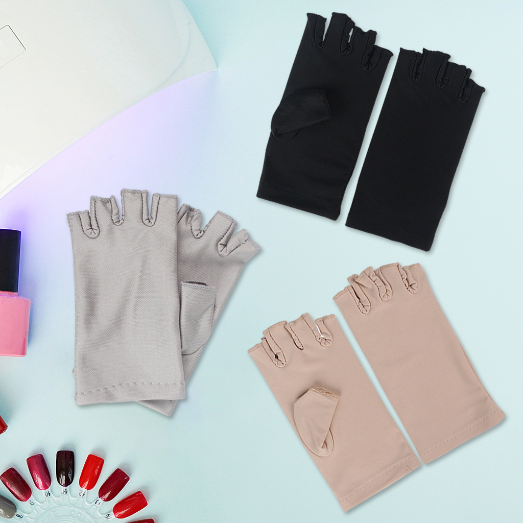 UV Shield Glove Gel Manicures Glove Anti UV Fingerless Gloves Protect Hands from UV Light Lamp Manicure Dryer