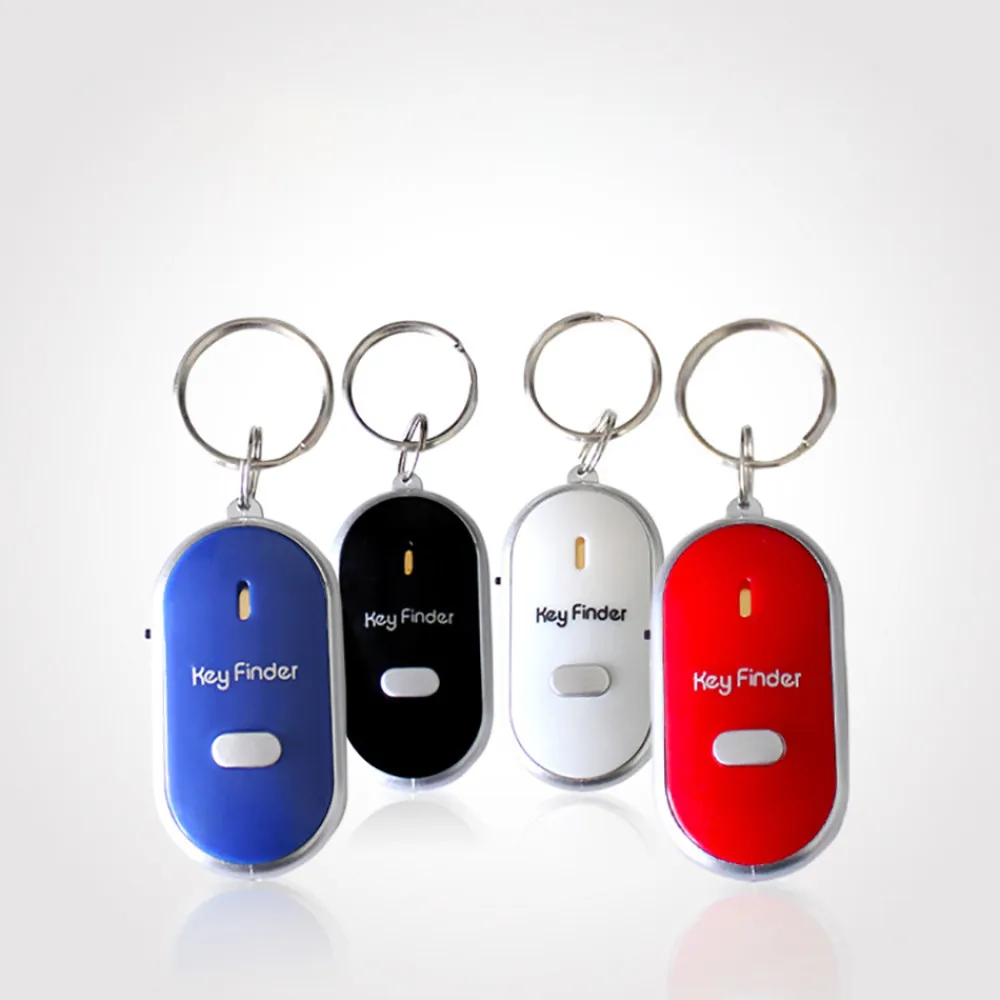 Beeping Flashing Anti-Lost Wireless Keyring Keychain Whistle Sound Key Finder 