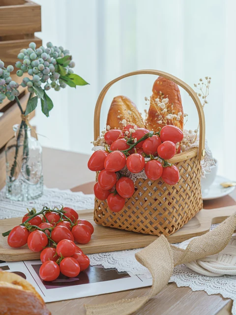 Simulazione di schiuma di frutta artificiale pomodori ciliegia simulazione finta  frutta realistica casa festa di nozze giardino per la decorazione