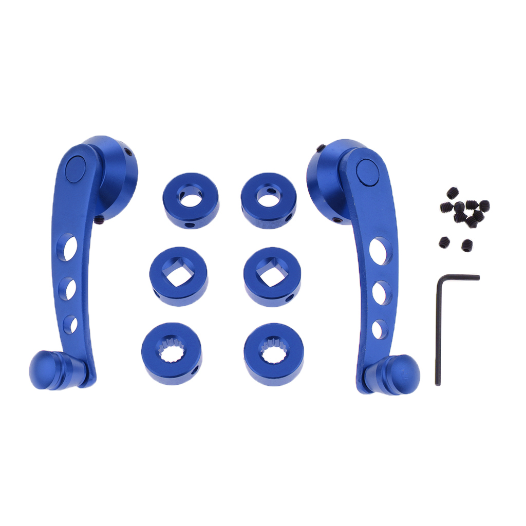 2pcs Window Crank Handle Winder Billet Aluminum Universal Car Wagon Door Window Crank Handle Winder (Pair)