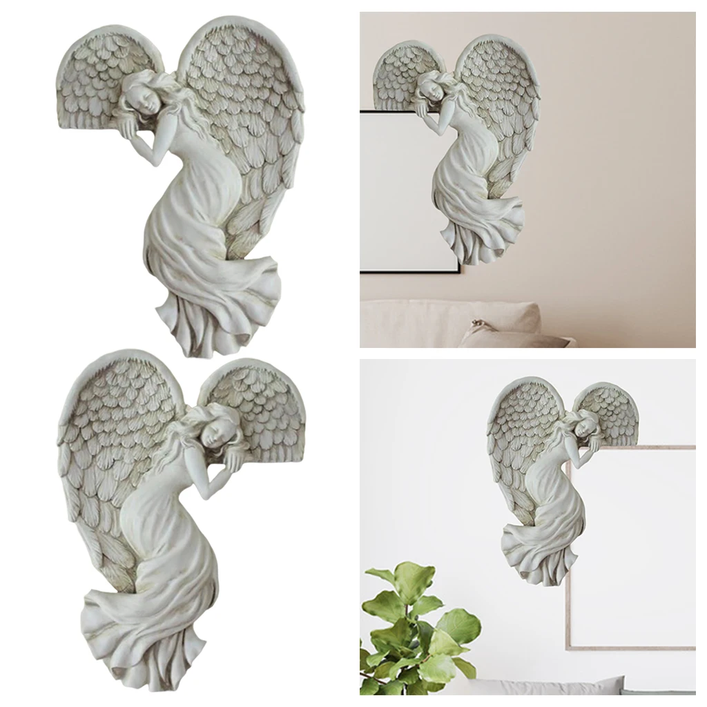 Angle Napping Statue Cabinet Cherubs Figurines Yard Garden Home Decors