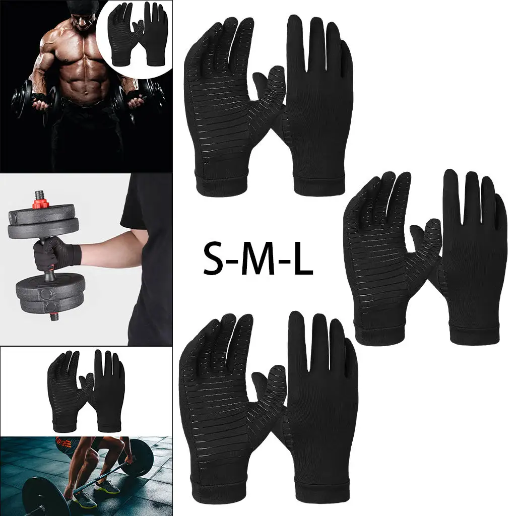 Arthritis Compression Gloves Non-Slip Full Hand Fingers Copper Glove for Relieve Hand Pain Rheumatoid Arthritis Carpal Tunnel