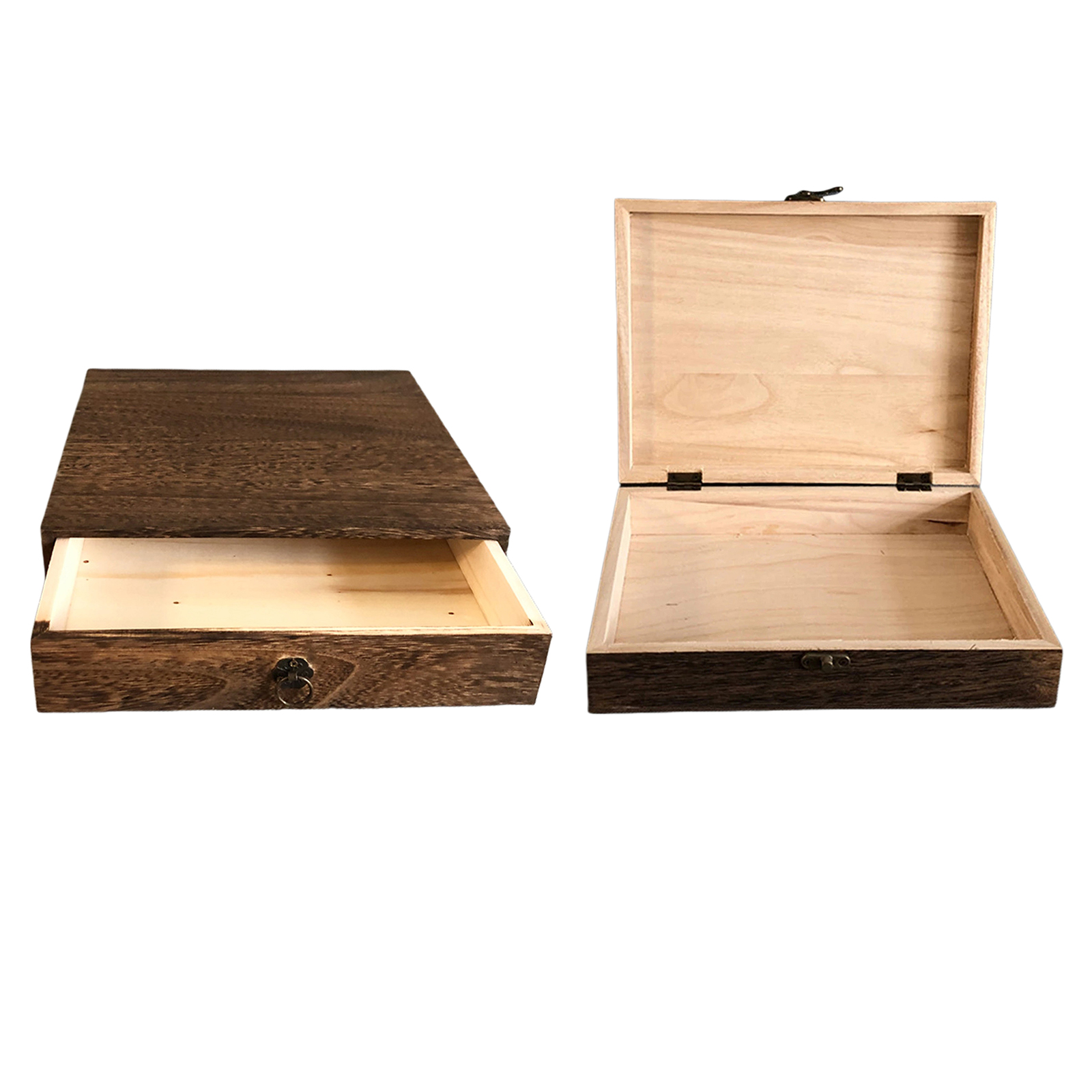 Wooden Storage Box with Lock Jewelry Packing Case Portable Wedding Rings Keepsake Bracelet Organizer Women Men Display Box Gift