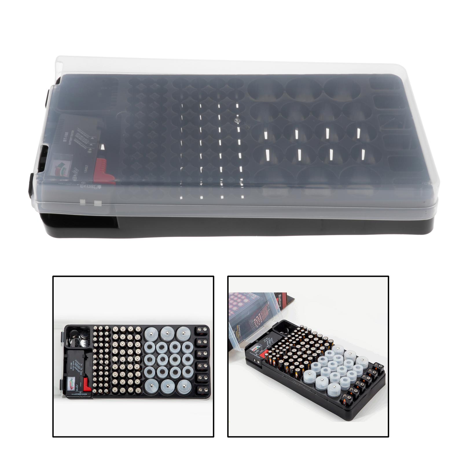 106 Grids Battery Organizer Storage Case, Organize AAA, AA, C, D & 9V Button Cell SIZES