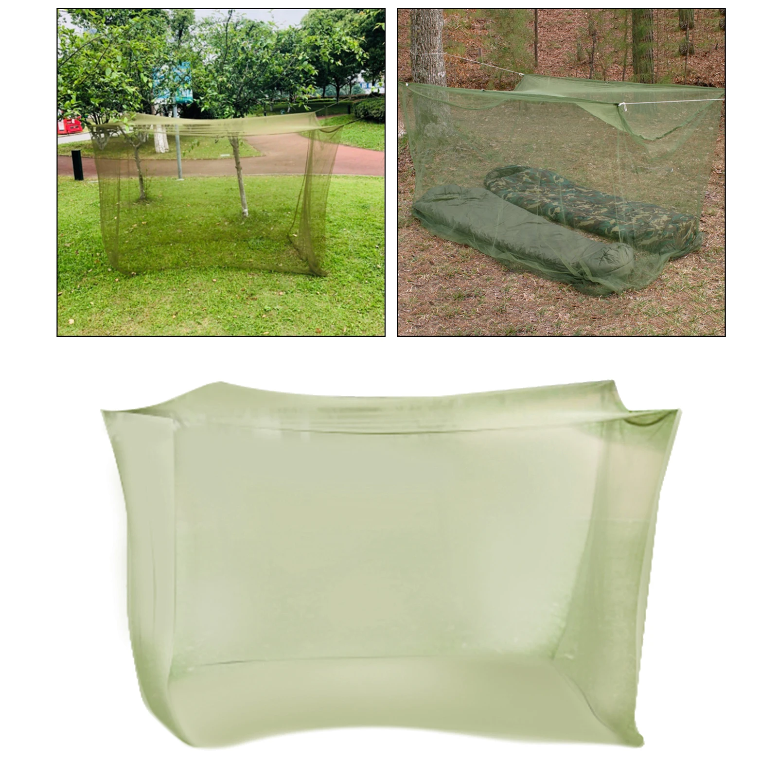 Camping Net Military Green Mesh Portable Square Foldable Mosquito Control Mosquito Net Lightweight Outdoor Camping Tent