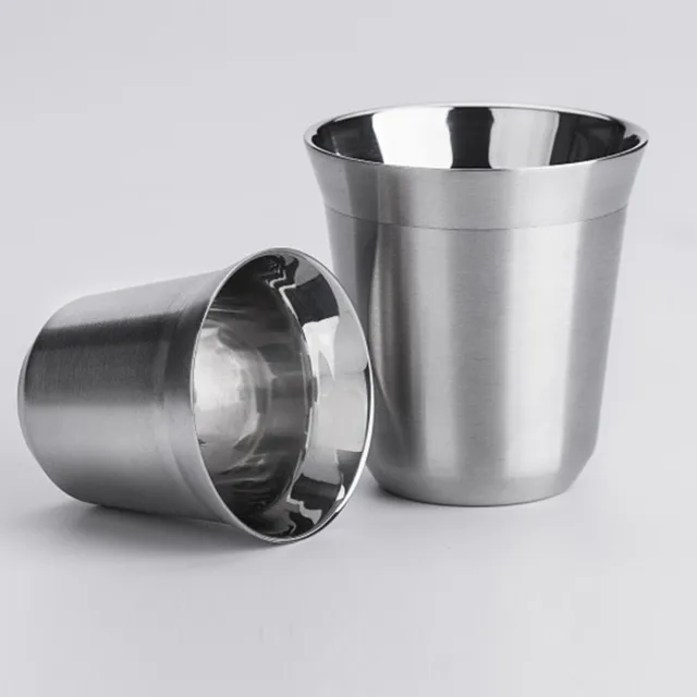 80ml /160ml Stainless Steel Espresso Cups Double Wall Demitasse