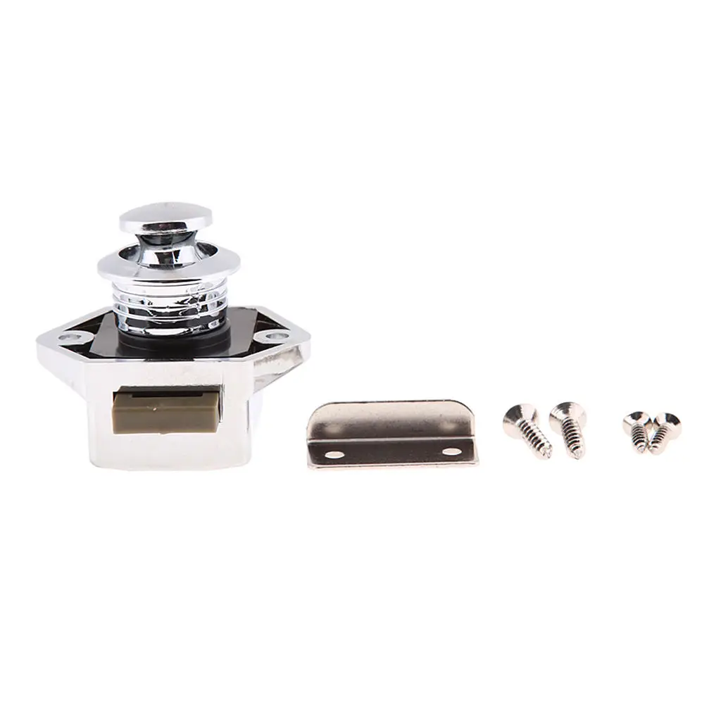 Keyless Push Button Lock Yacht Rv Drawer Lock Cabinet Lock 15-27mm Chrome