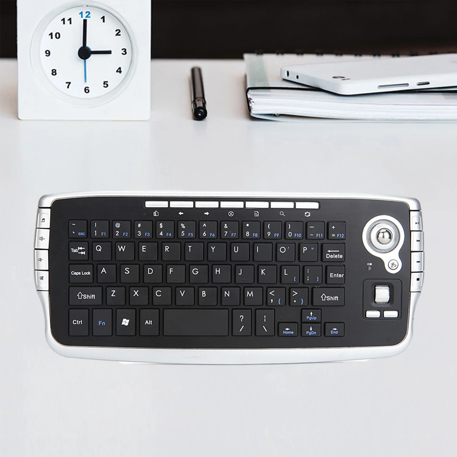2.4G Wilreless Keyboard Trackball Multi Media Keys Backlit Mini Portable 78Keys for PC Tablet Notebook Computer Laptop