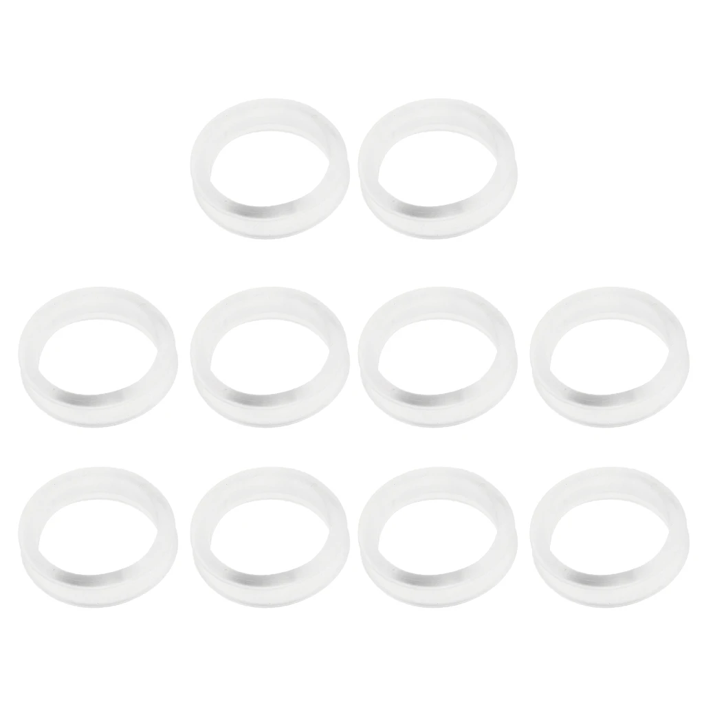 Pack of 10 Rubber Rings Thumb Ring Sizing Inserts for Grooming Scissors Black/Clear