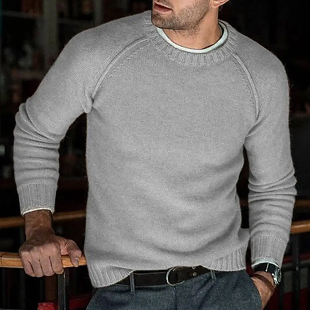 Suéter de malha monocromático de manga comprida