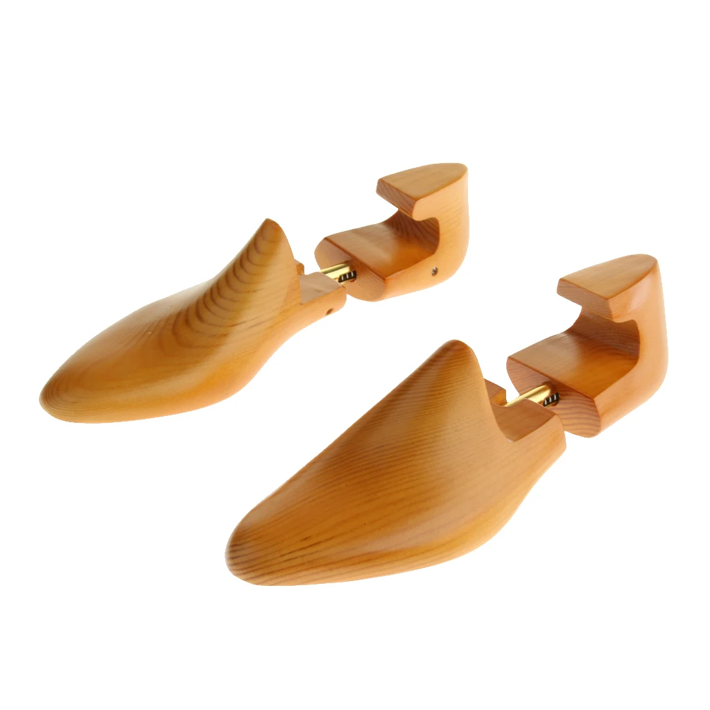 2pcs Mens Adjustable Cedar Wood Shoe Trees Stretcher Shapers Tool Size 39-46 