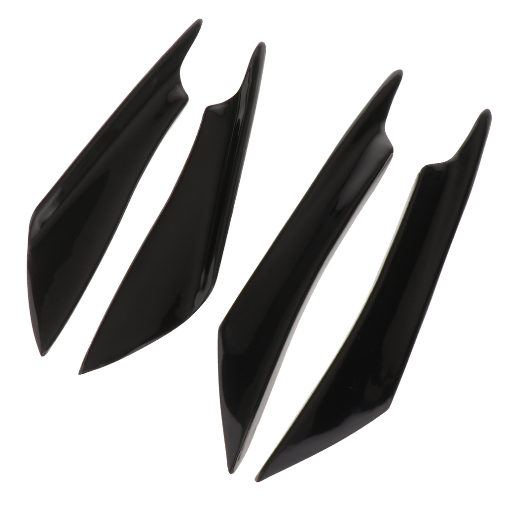 4pcs Carbon Fiber Pattern Trim Front Bumper Canards  Body Diffuser Splitters Kits, Universal Fit For Most Ca