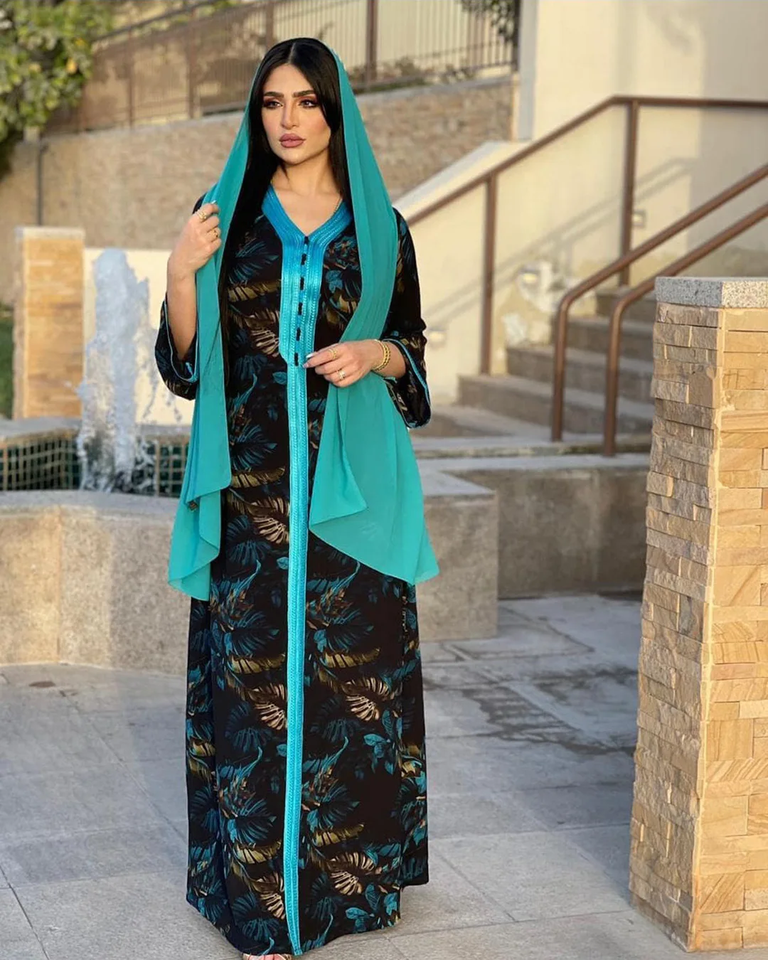 Kaftan Marroquino, Vestuário Islâmico, Índia Khimar, Djellaba, Dubai Party Vestidos, Eid