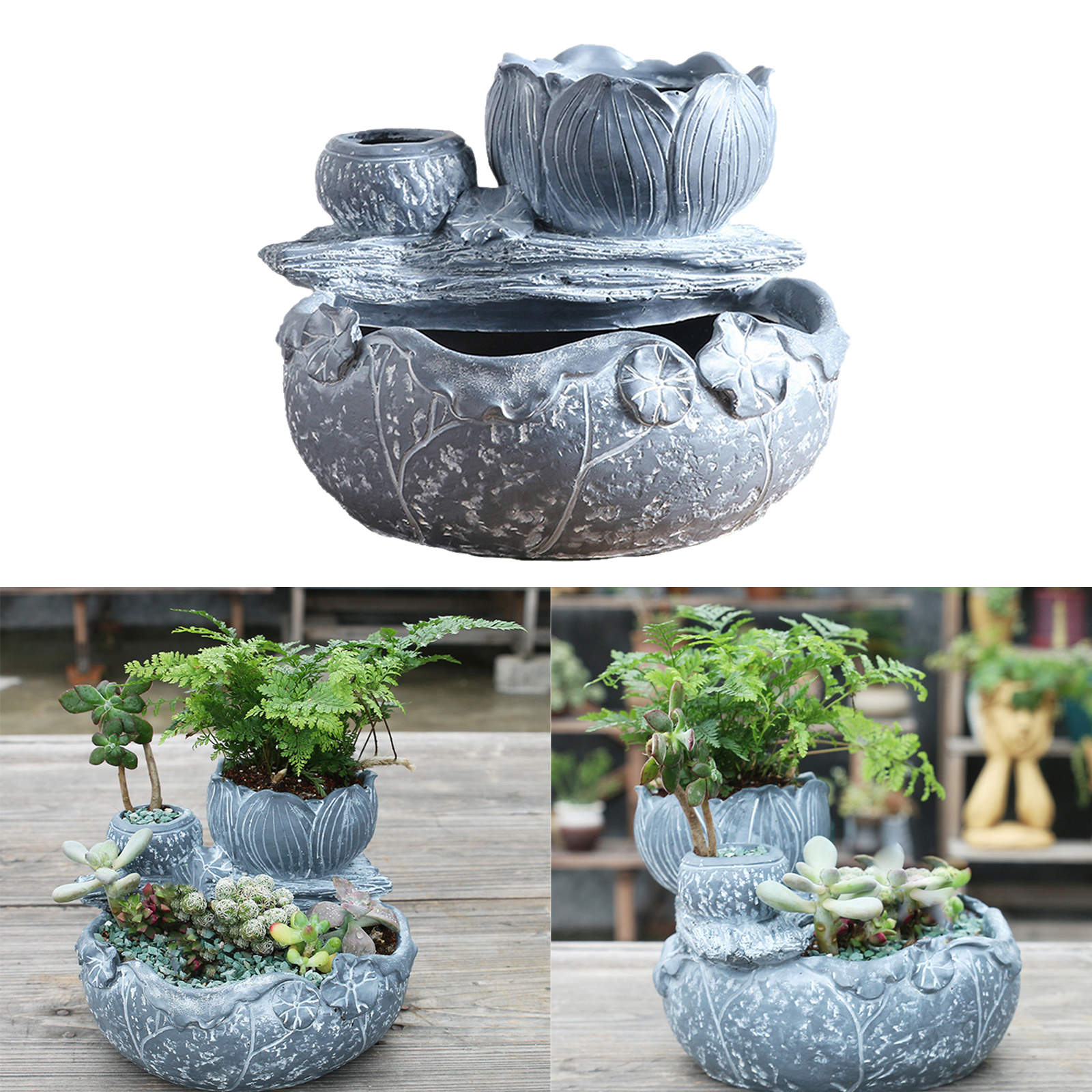 Planter Flowers Vase Container Home Desktop Table Centerpiece Ornament