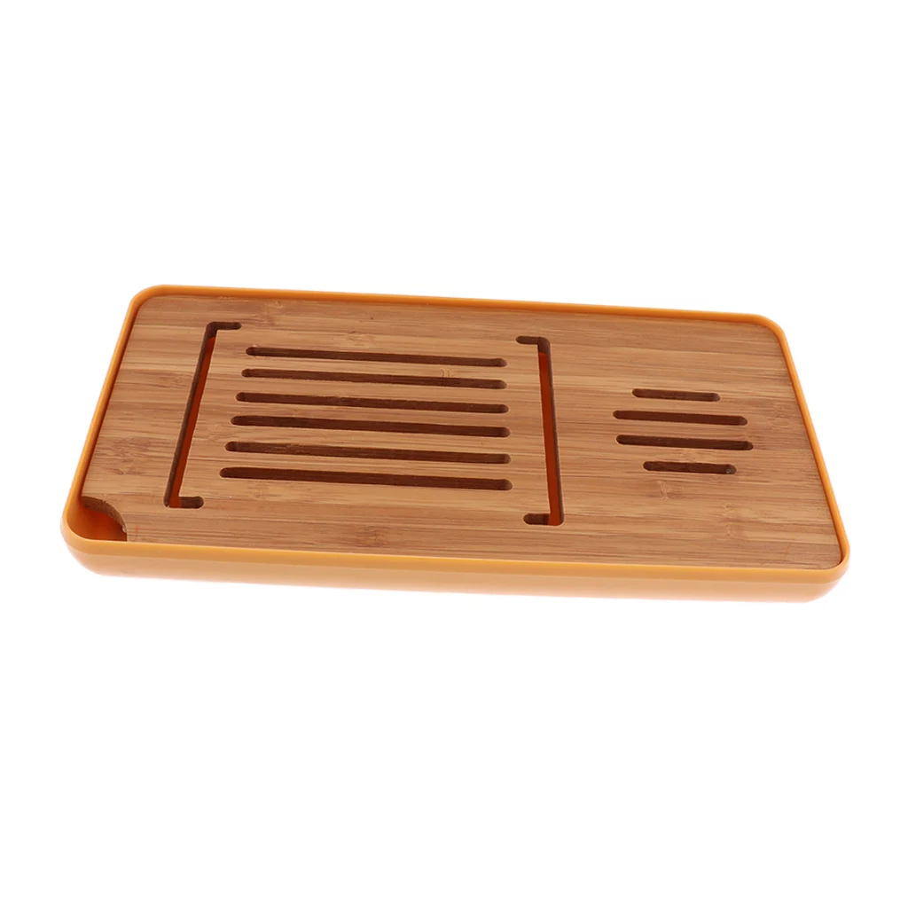 Bamboo Gongfu Tea Table Serving Tray Chinese Kung Fu Tea Set Brown