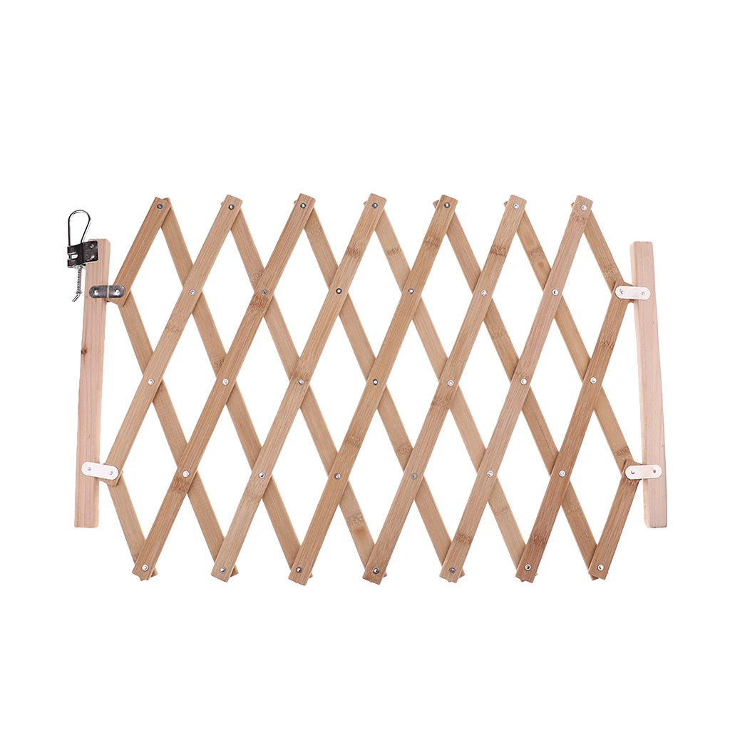 Expandable Pet Cat Wooden Safety Gate Protection Indoor Folding Dogs Fence 40``
