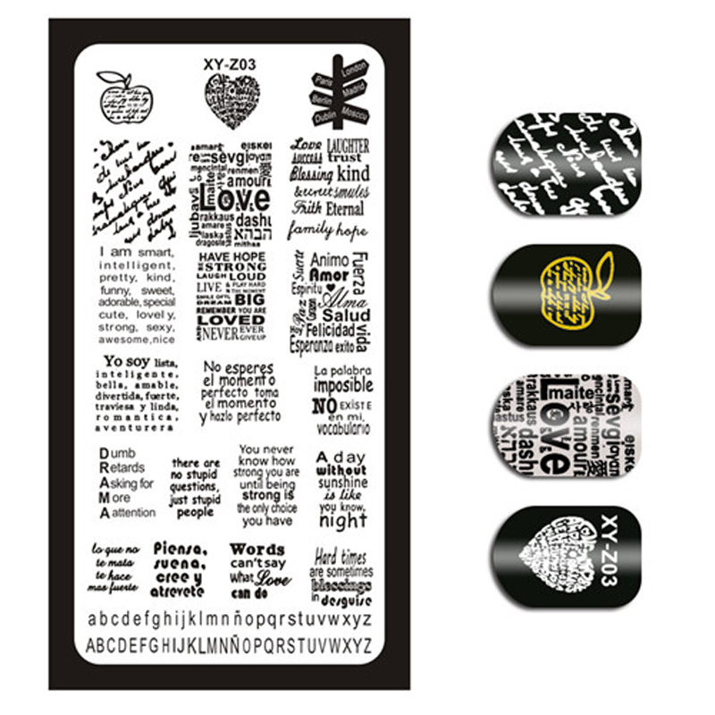 Best of 1 Piece Nail Art Image Stamp Stamping Plates English Letter Pattern Manicure Template Plates DIY Polish Stencil Nail Tools XYZ03 Reviews & Tips