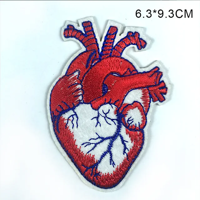 Van Gogh Heart Embroidery Patch Applique DIY Anatomical Heart Iron on  Patches for Clothing Sticker Wave Patches on Clothes Badge