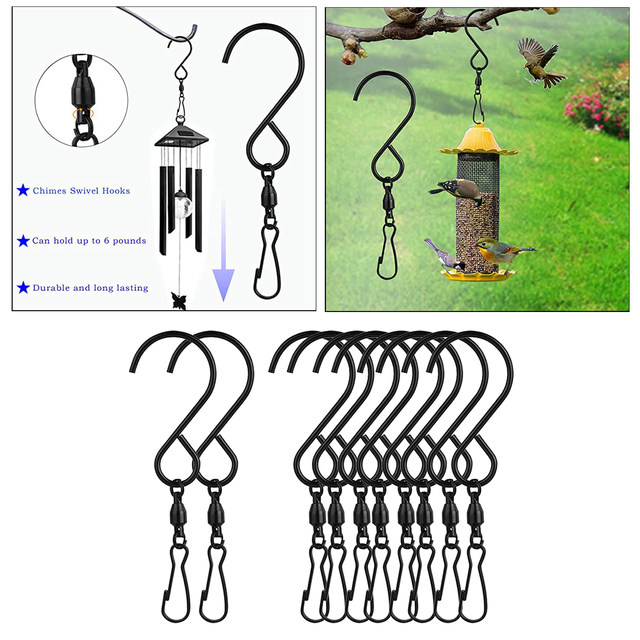 Ring Swivel Hanging Hooks Flower Pot Hook Plant Hanger Clip Bird Feeder  Clamp