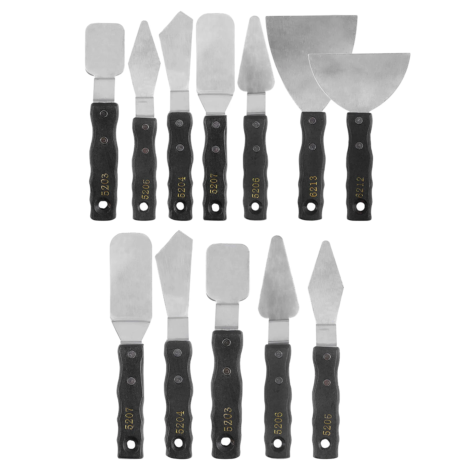 5/7Pcs Wooden Handle Palette Knife Set, Different Sizes and Styles of Stainless Steel Palette Knives for Acrylic Oil Painting