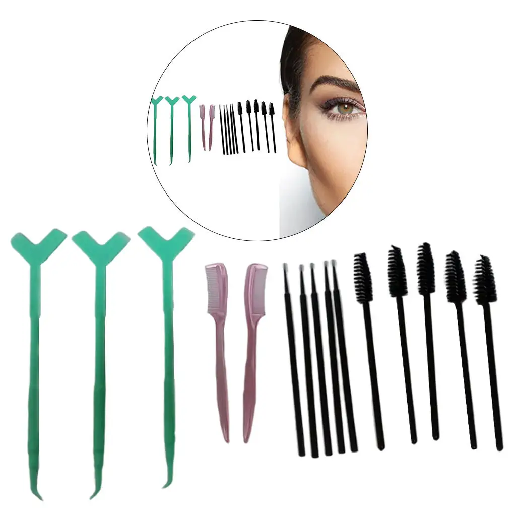 15Pcs Eyelash Perming Professional with Brow Brushes for Woman Girls