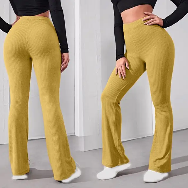 LW BASICS Plus Size High Waist Flared Stretchy Pants Women Yoga