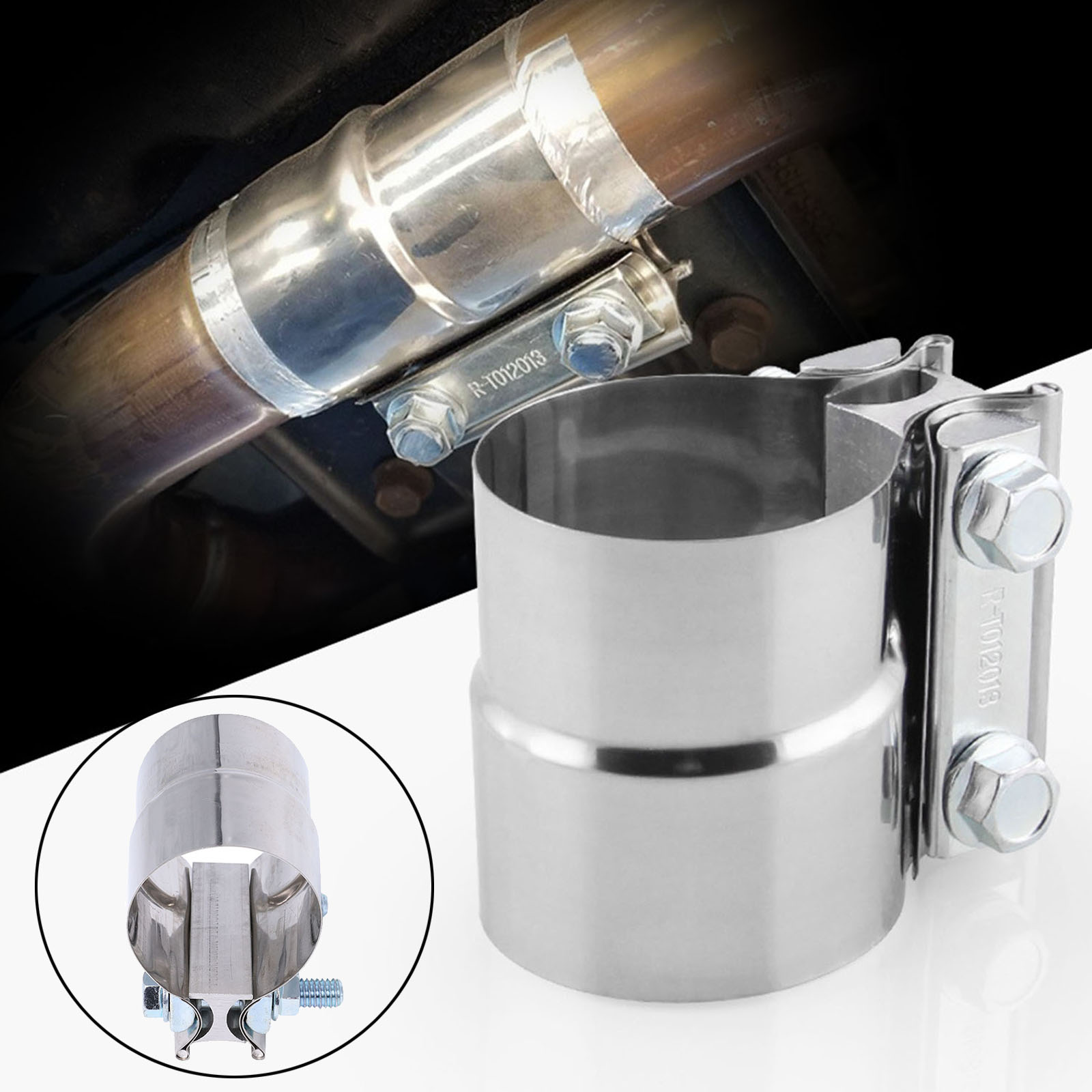 3 Inch Butt Joint Exhaust Band Clamp for OD to ID Pipes Exhaust System Connection Leakage Free Car Pipe Replacement Accessories