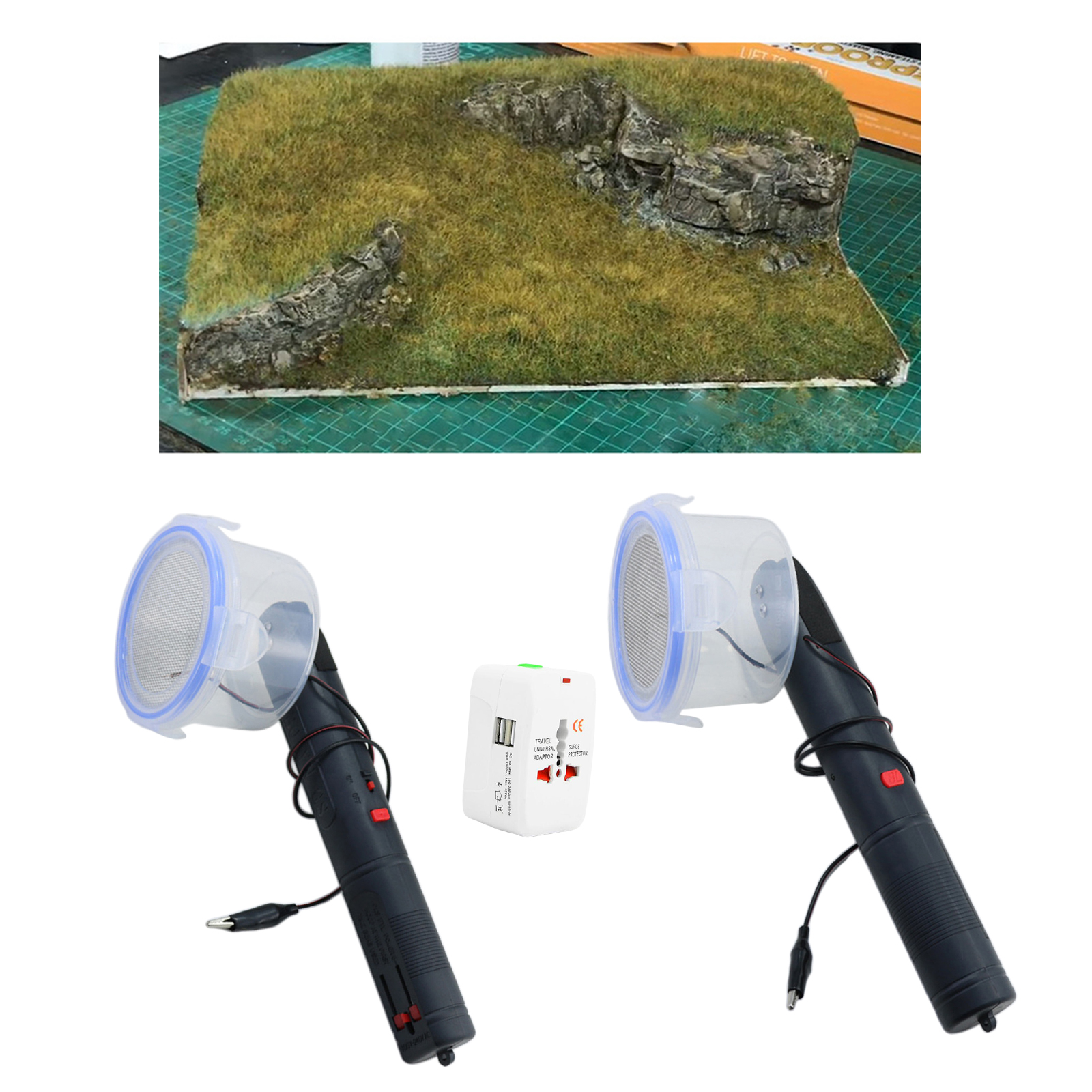 Flocking Machine Static Grass Master Applicator Kit Fit for DIY Scenic Modelling Construction Sand Table
