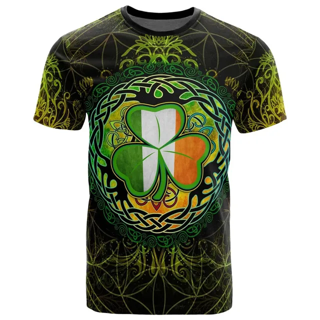 Saint Patrick's Day Men's Winged Celtic Cross T-Shirt 