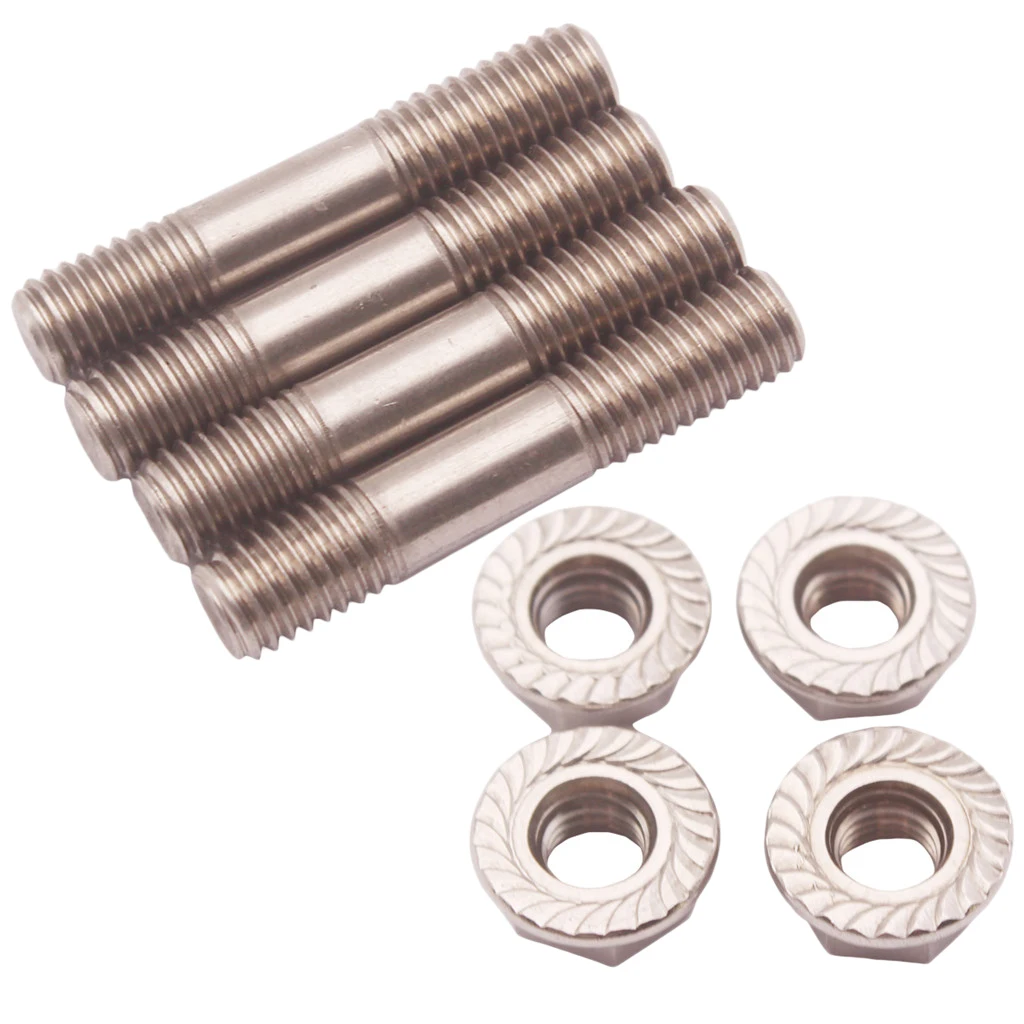 4Set Stainless Steel 304 M8X1.25 Stud & Flange Nuts For T25 T28 Turbo System