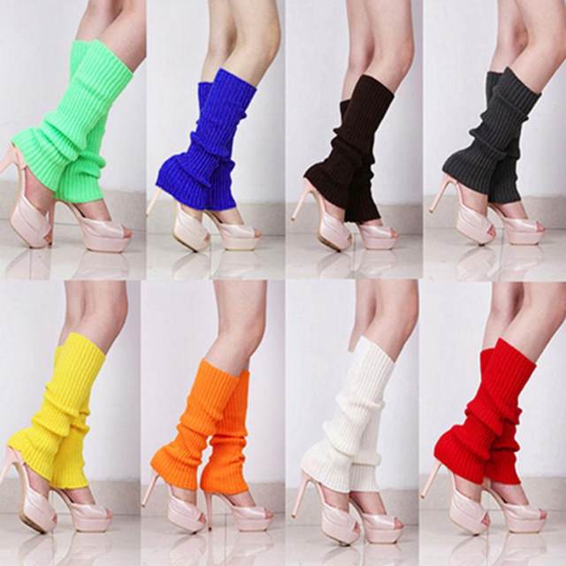 Winter Women Solid Candy Color Knit Leg Warmers Loose Style