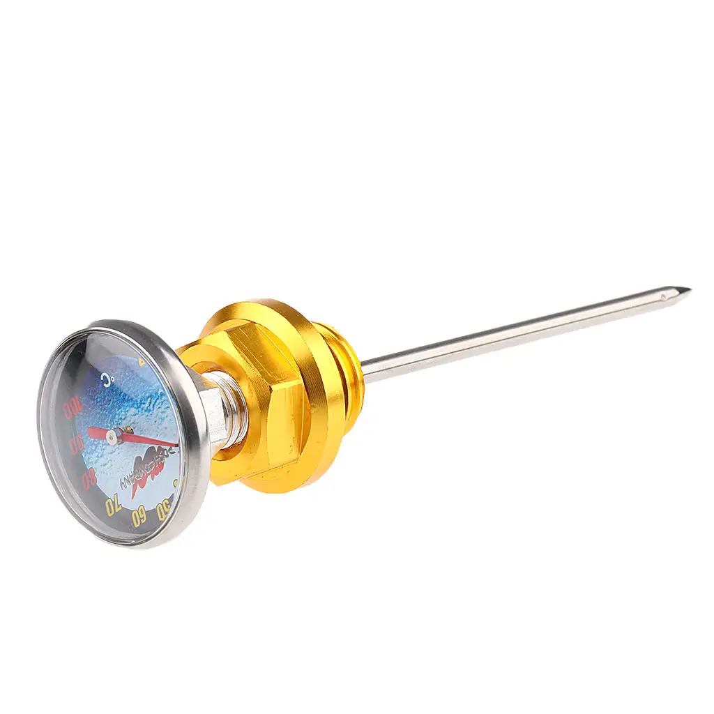 14.5cm Motorcycle Oil Tank Dipstick with Temperature Gauge for Scooter ATV Convenient to use great helper for motorcycle / car