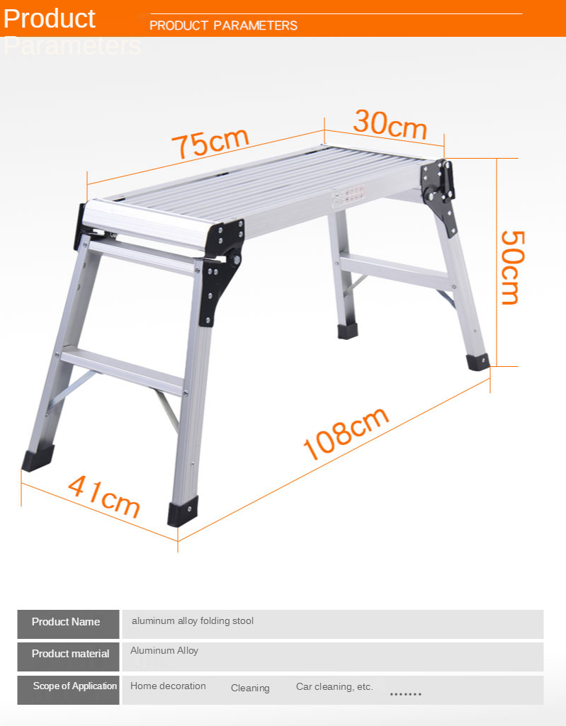 Nombre 1, Silla trapezoidal de aleación de aluminio, taburetes ligeros, escaleras de mano, limpieza de lavado, silla de coche, baño, ducha, taburete para pies