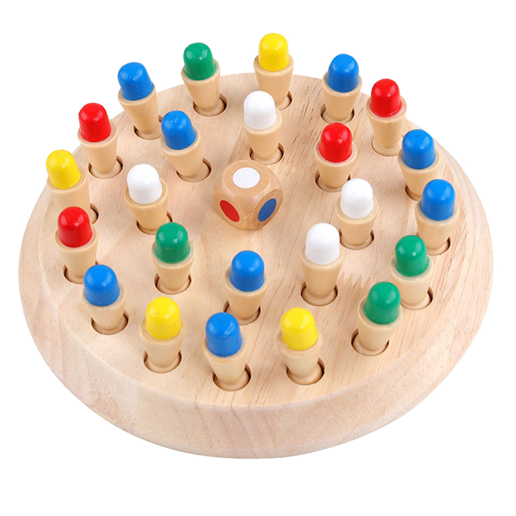 Family Wooden Memory Match Stick Chess Educational Color Cognitive Ability Toys