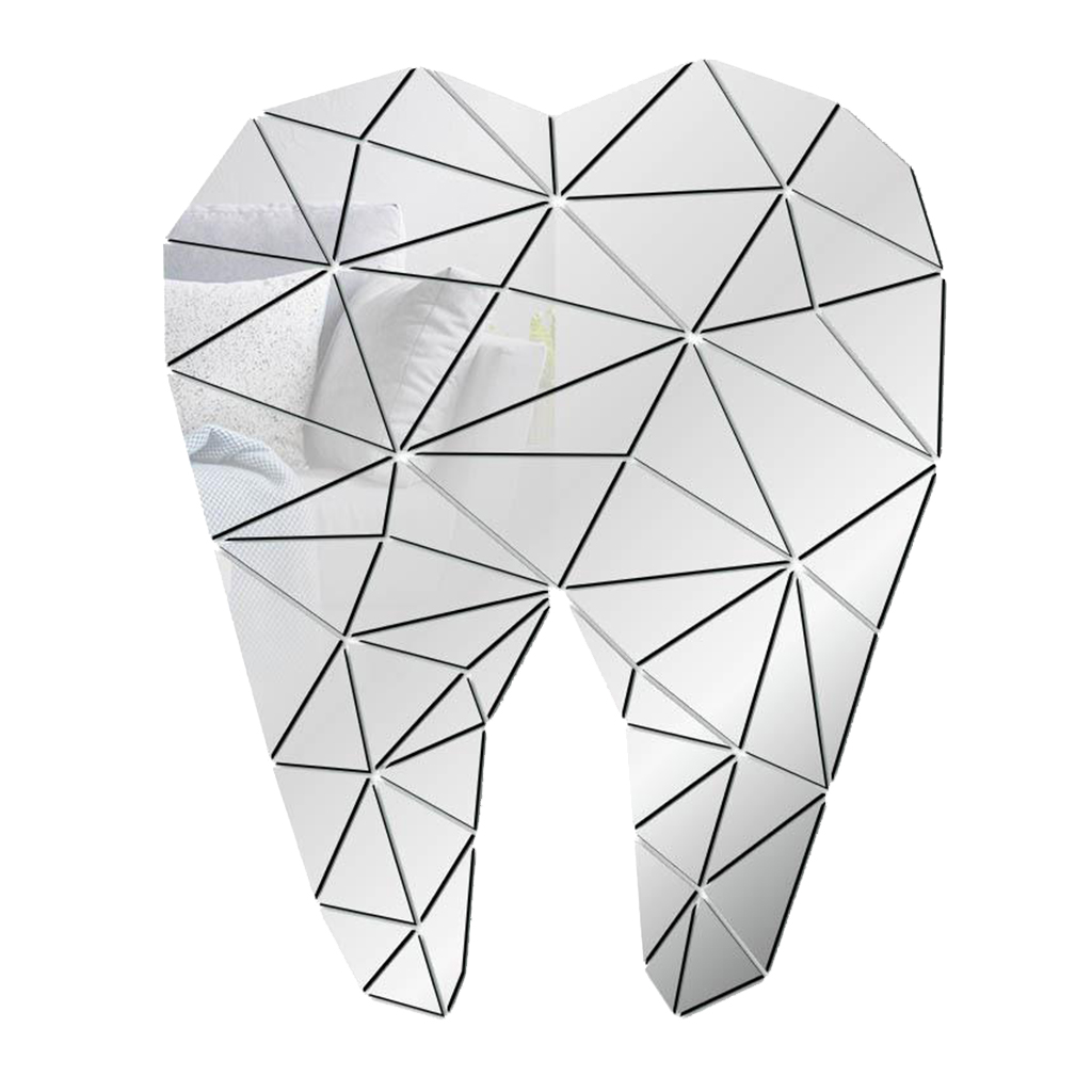 Dentist Acrylic Mirror Sticker Wall Poster  Clinic Stickers Teeth Clinic Wall Decal Removable  Shop Decoration